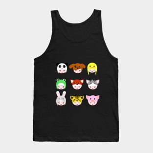 Japan Kokeshi dressed as pets Tank Top